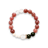OZ Himalaya Series PK1014 Elegant Purple Lepidolite Bracelet with Pearl Accents